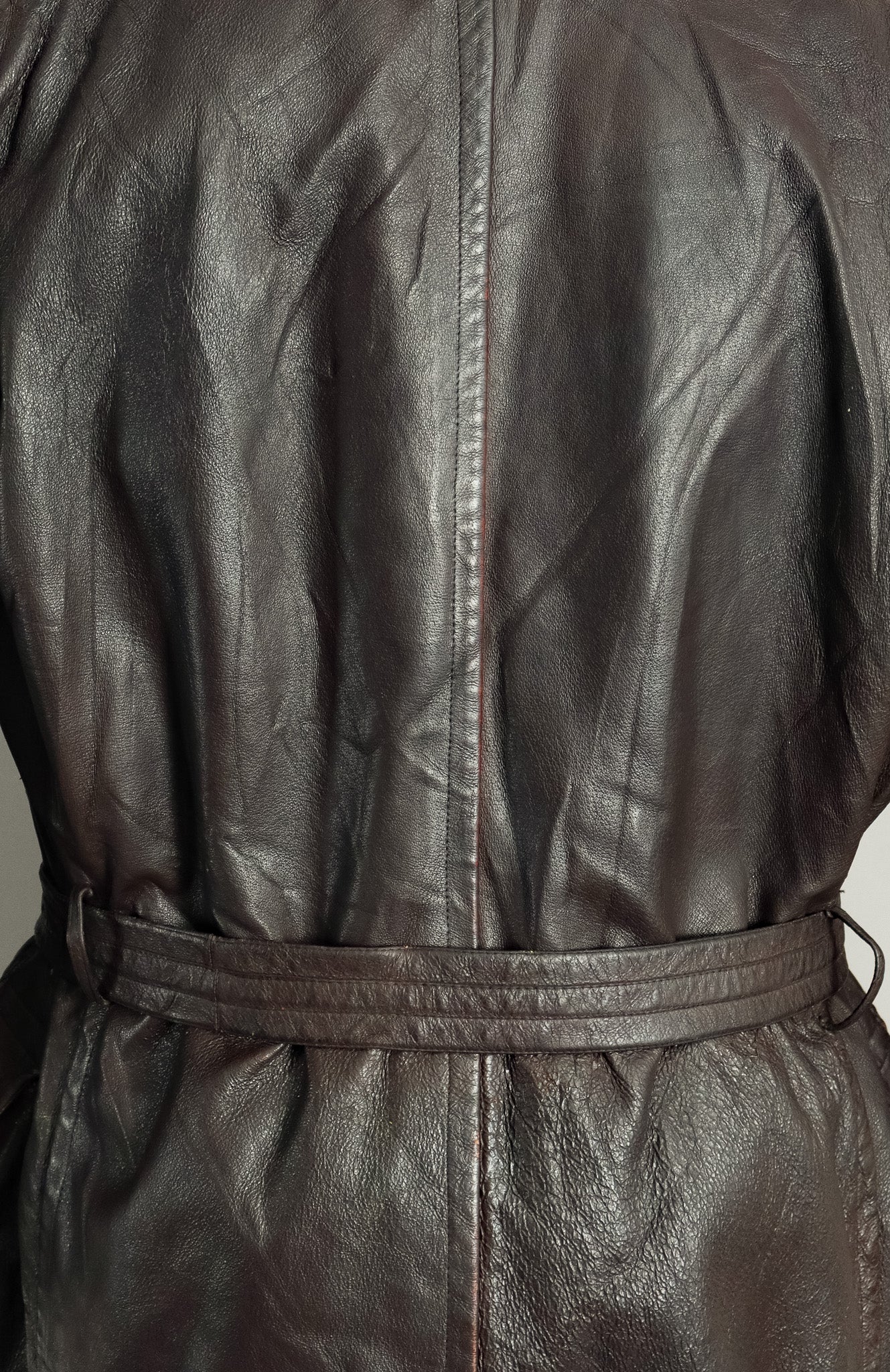 WWII German Wehrmacht Officer's Goatskin Leather Trenchcoat (XL-46)