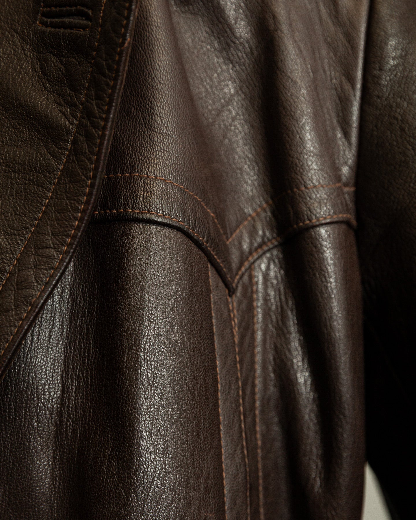 Vintage WW2 1940s German Officer Goatskin Leather Trench Coat