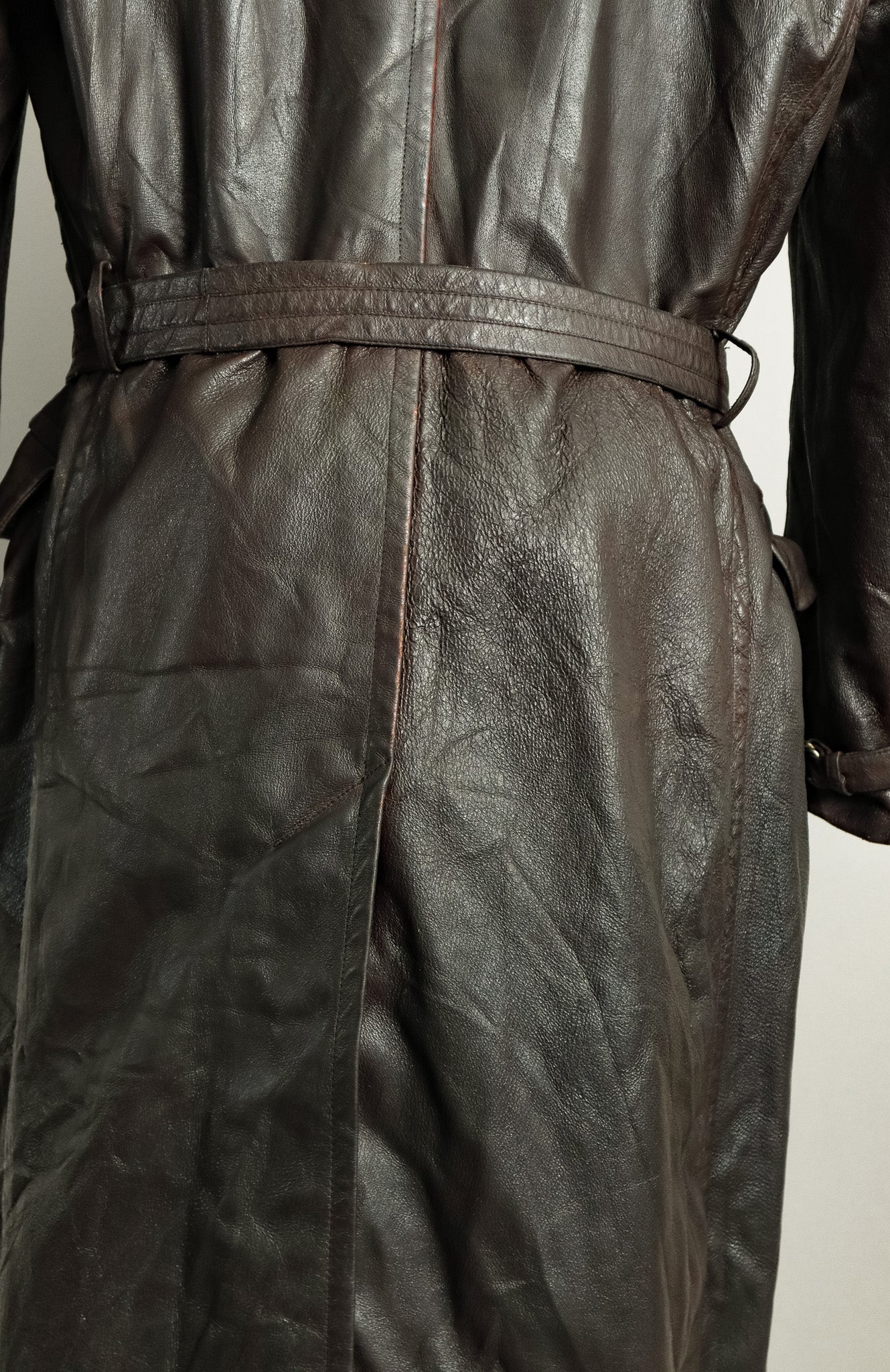 WWII German Wehrmacht Officer's Goatskin Leather Trenchcoat (XL-46)