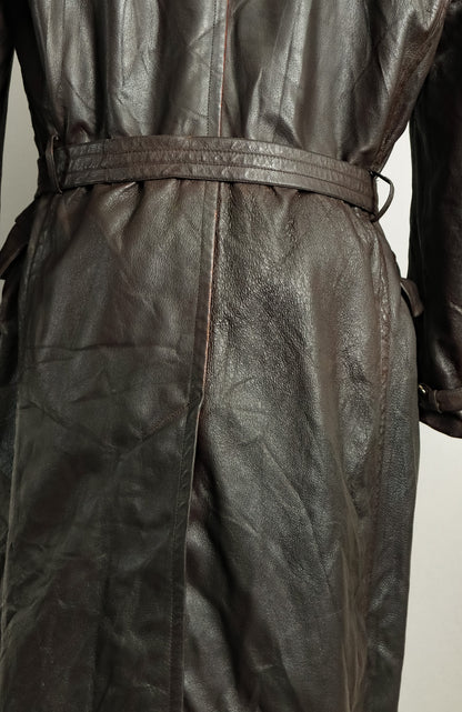 WWII German Wehrmacht Officer's Goatskin Leather Trenchcoat (XL-46)