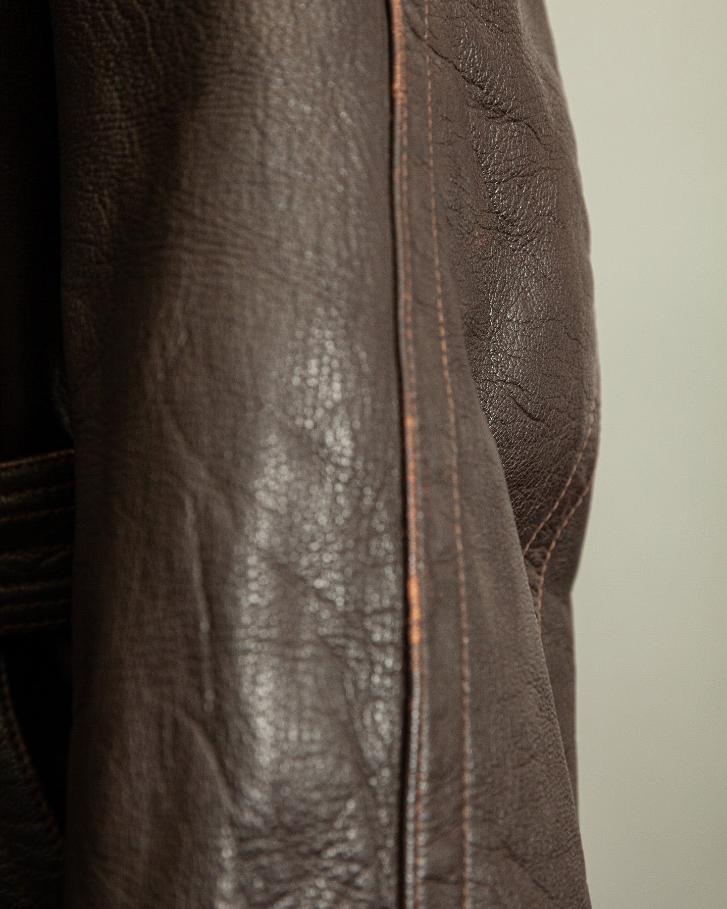 Vintage WW2 1940s German Officer Goatskin Leather Trench Coat