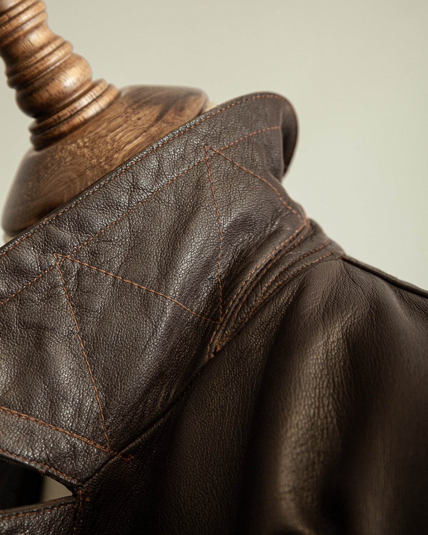 Vintage WW2 1940s German Officer Goatskin Leather Trench Coat