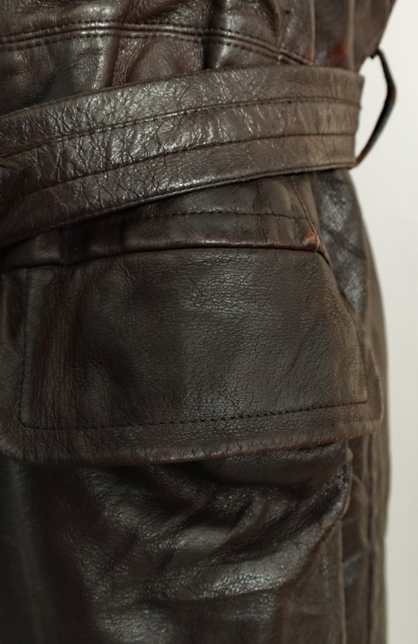 WWII German Wehrmacht Officer's Goatskin Leather Trenchcoat (XL-46)