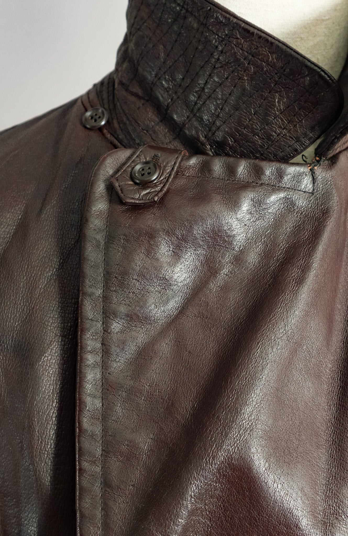 WWII German Wehrmacht Officer's Goatskin Leather Trenchcoat (XL-46)