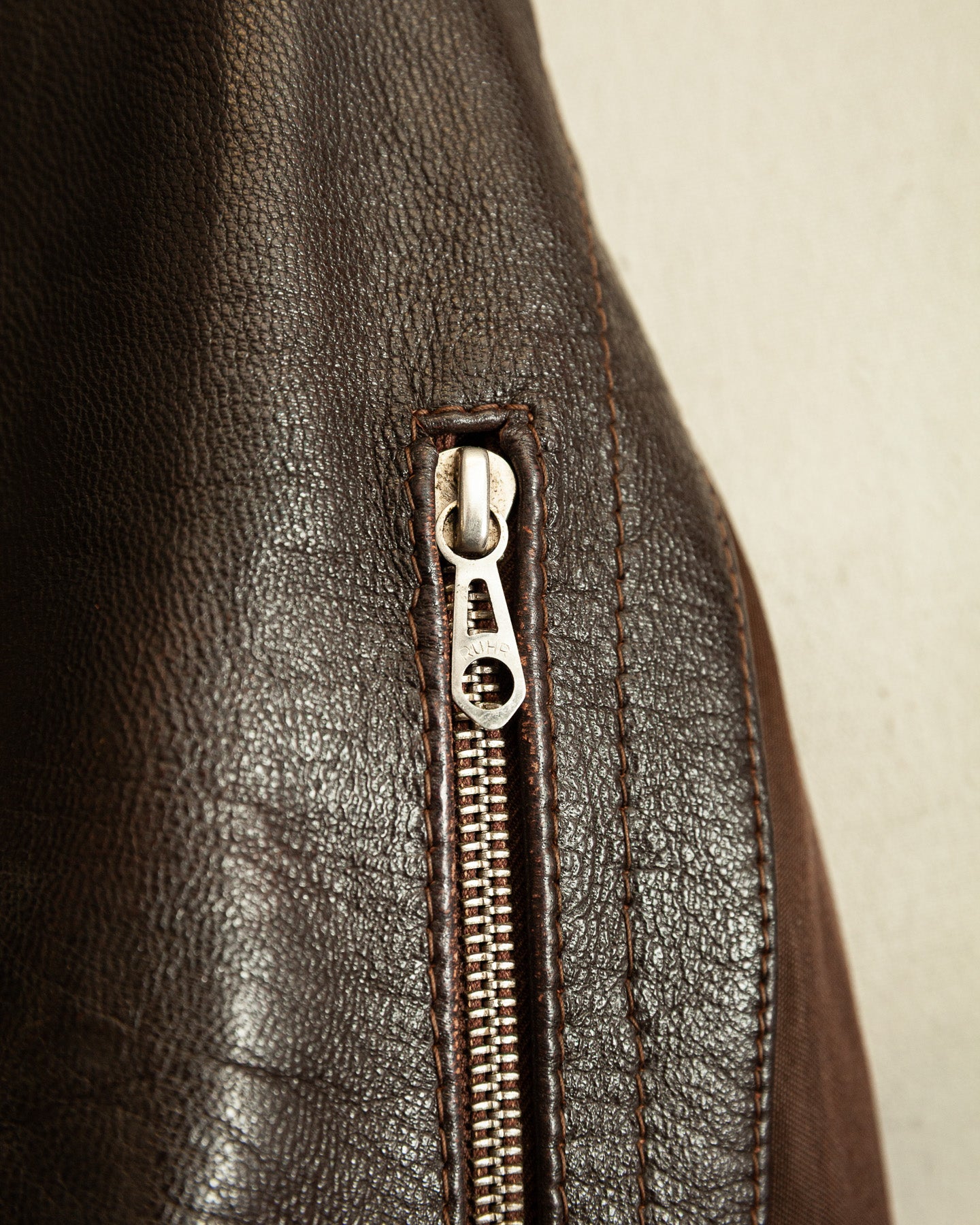 Vintage WW2 1940s German Officer Goatskin Leather Trench Coat