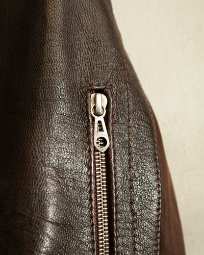 Vintage WW2 1940s German Officer Goatskin Leather Trench Coat