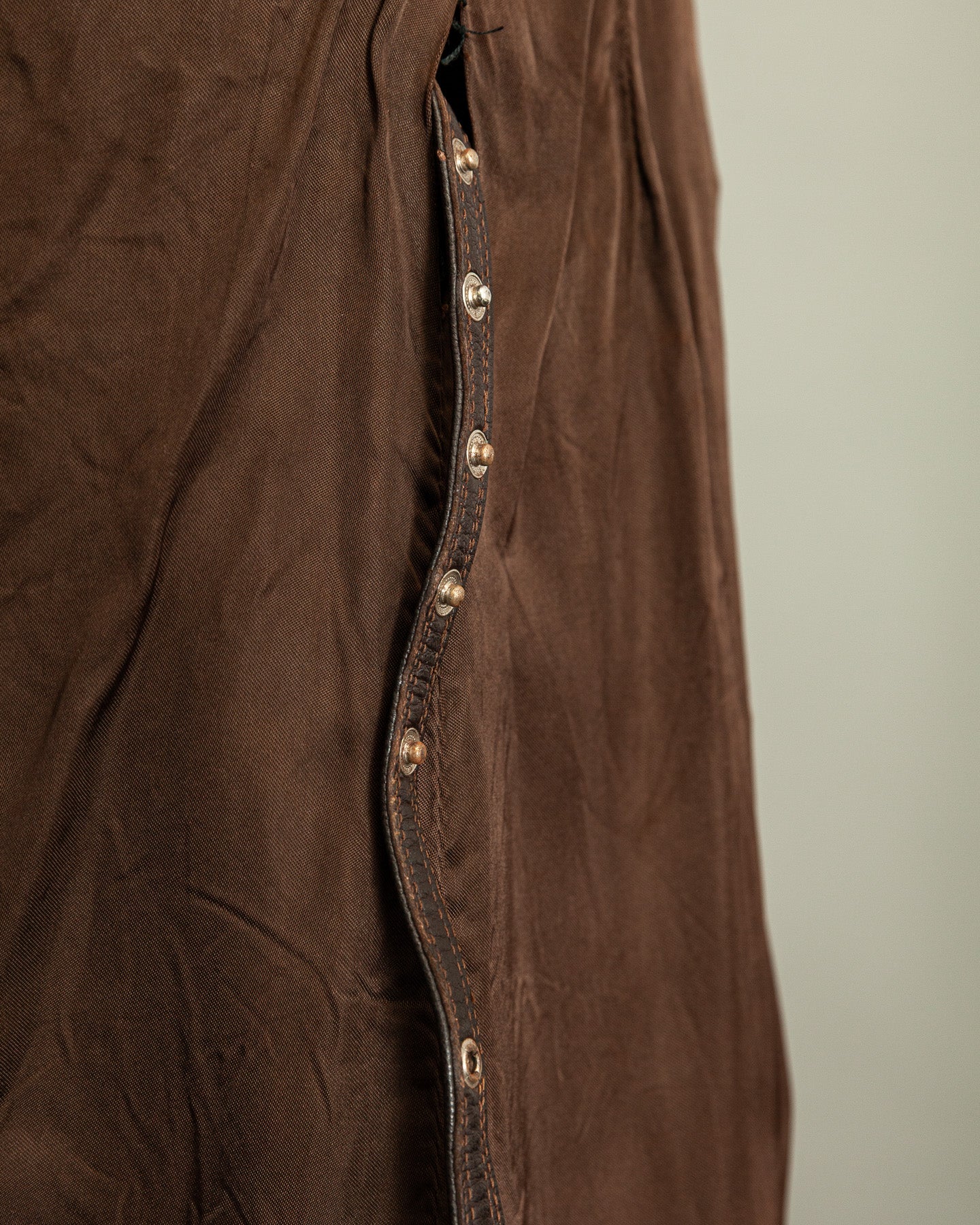 Vintage WW2 1940s German Officer Goatskin Leather Trench Coat