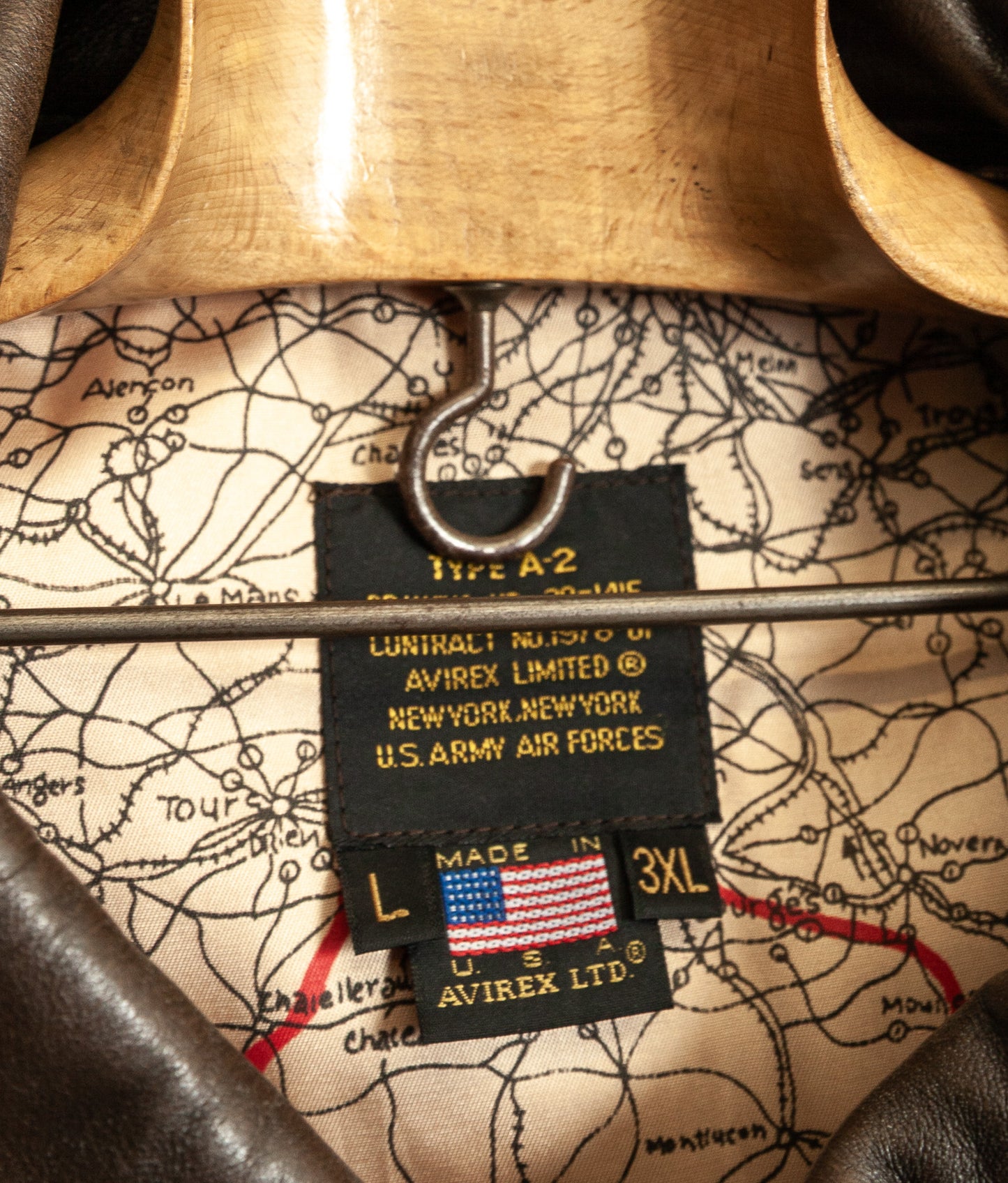 Vintage 1990s Avirex A2 Leather Flying Jacket USA Made