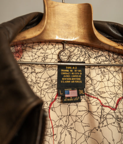 Vintage 1990s Avirex A2 Leather Flying Jacket USA Made