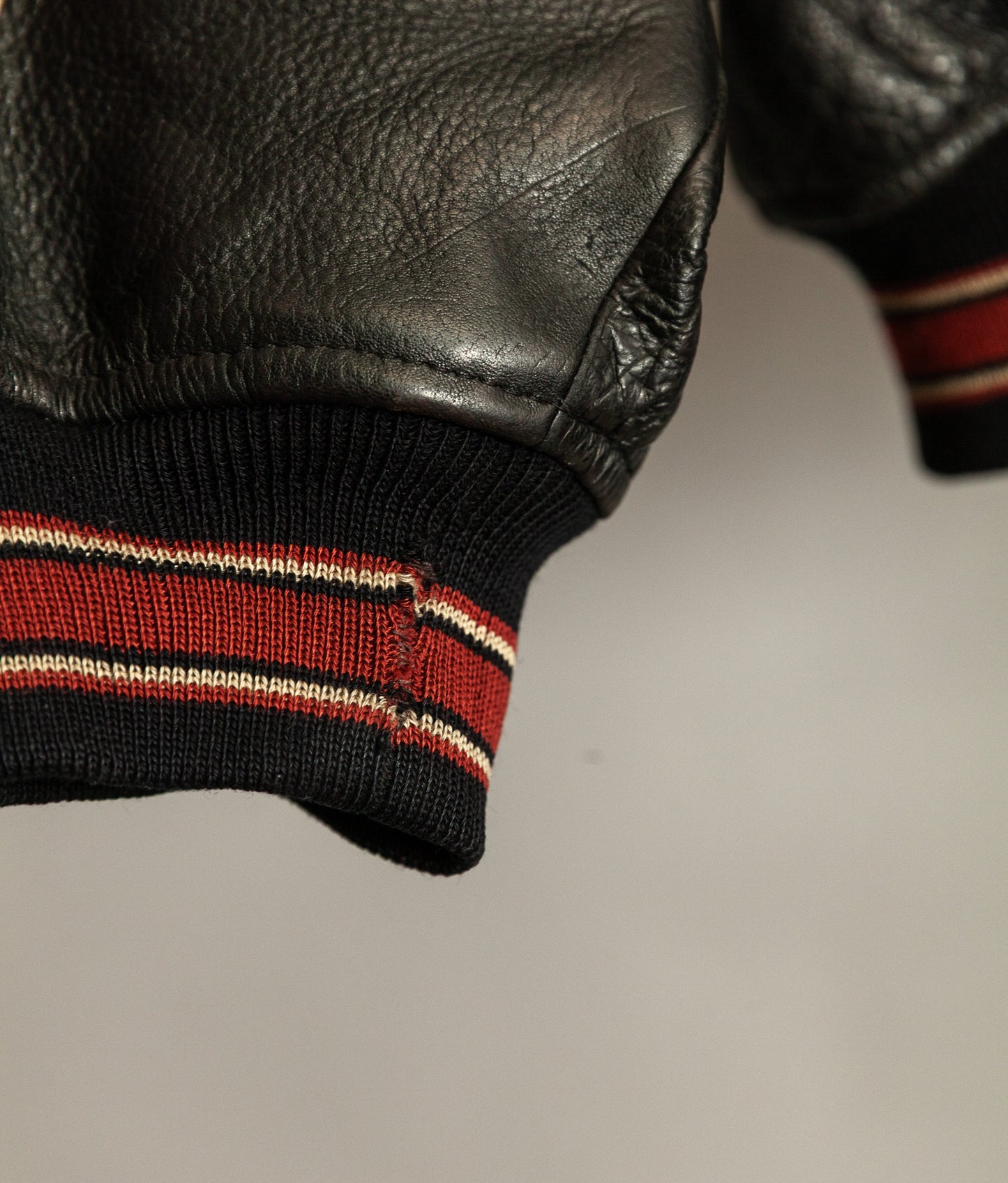 Vintage 1990s Avirex Red Blades Russian Ice Hockey Leather Jacket