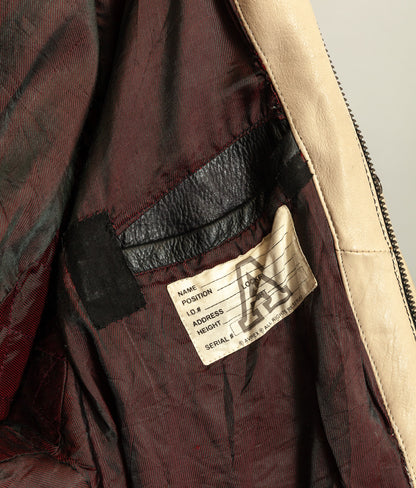 Vintage 1990s Avirex Red Blades Russian Ice Hockey Leather Jacket