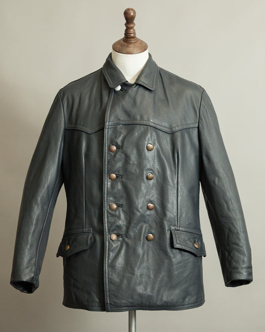 Vintage 1960s German Border Control Leather Jacket - Bundesgrenzschutz