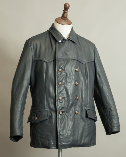 Vintage 1960s German Border Control Leather Jacket - Bundesgrenzschutz