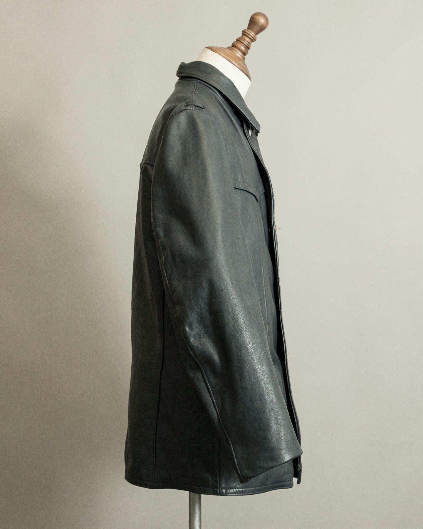 Vintage 1960s German Border Control Leather Jacket - Bundesgrenzschutz