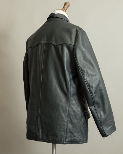 Vintage 1960s German Border Control Leather Jacket - Bundesgrenzschutz