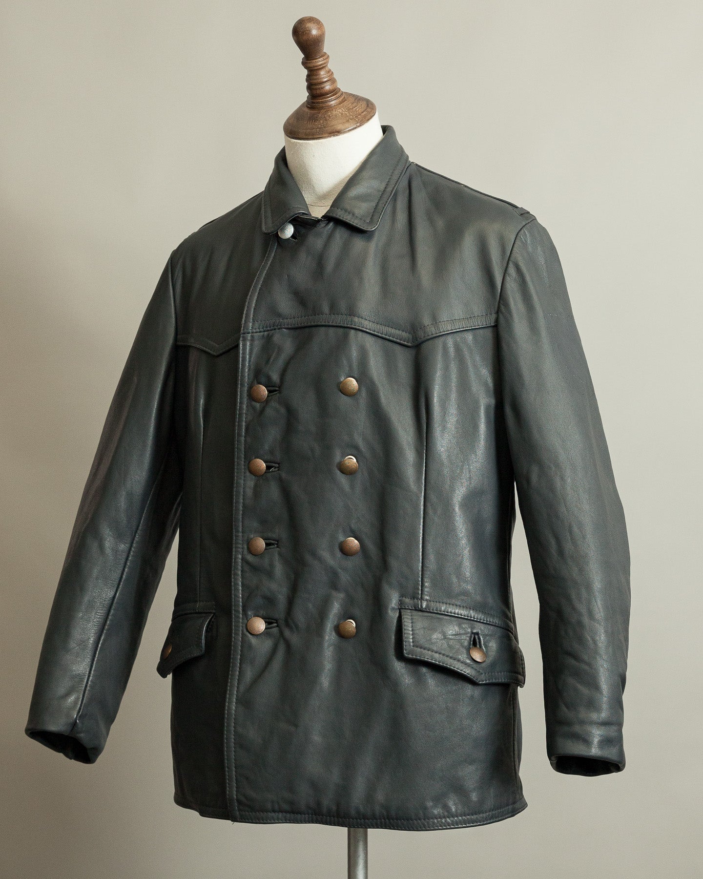 Vintage 1960s German Border Control Leather Jacket - Bundesgrenzschutz