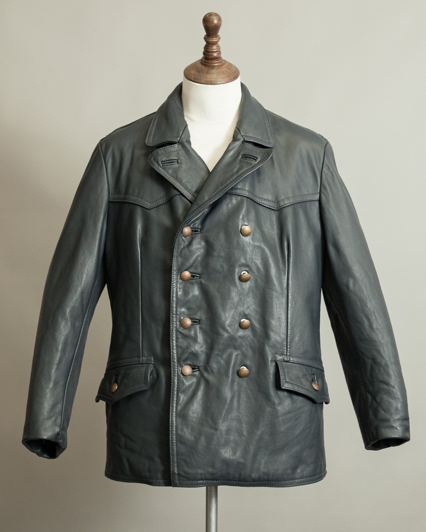 Vintage 1960s German Border Control Leather Jacket - Bundesgrenzschutz