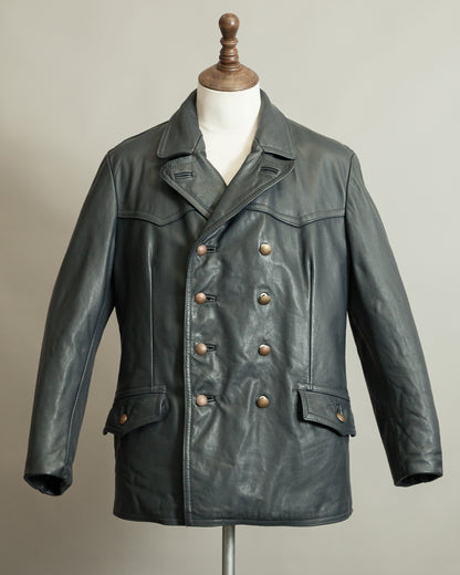 Vintage 1960s German Border Control Leather Jacket - Bundesgrenzschutz