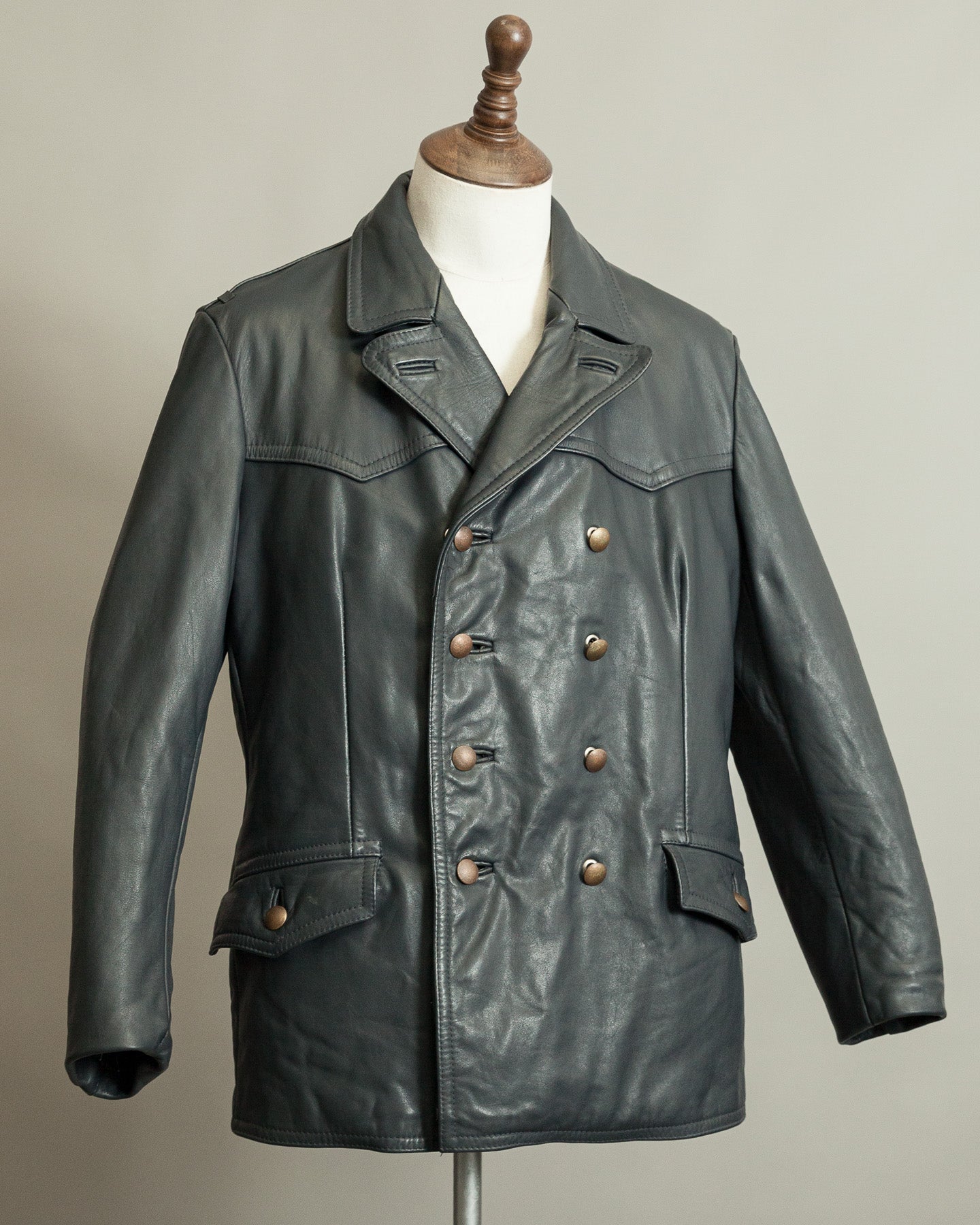 Vintage 1960s German Border Control Leather Jacket - Bundesgrenzschutz