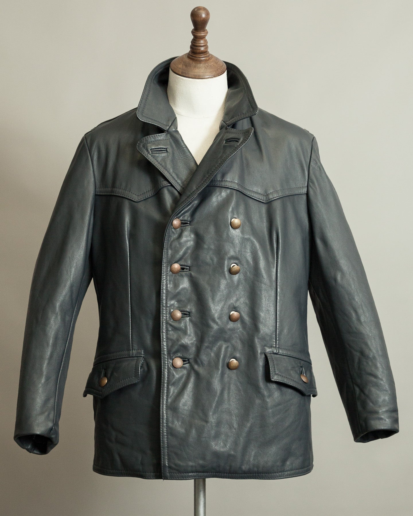Vintage 1960s German Border Control Leather Jacket - Bundesgrenzschutz