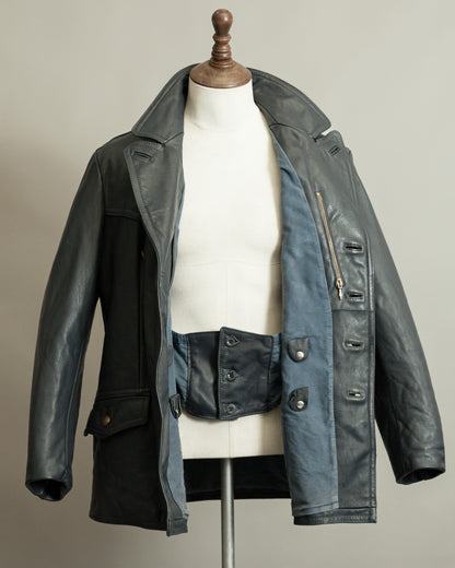 Vintage 1960s German Border Control Leather Jacket - Bundesgrenzschutz