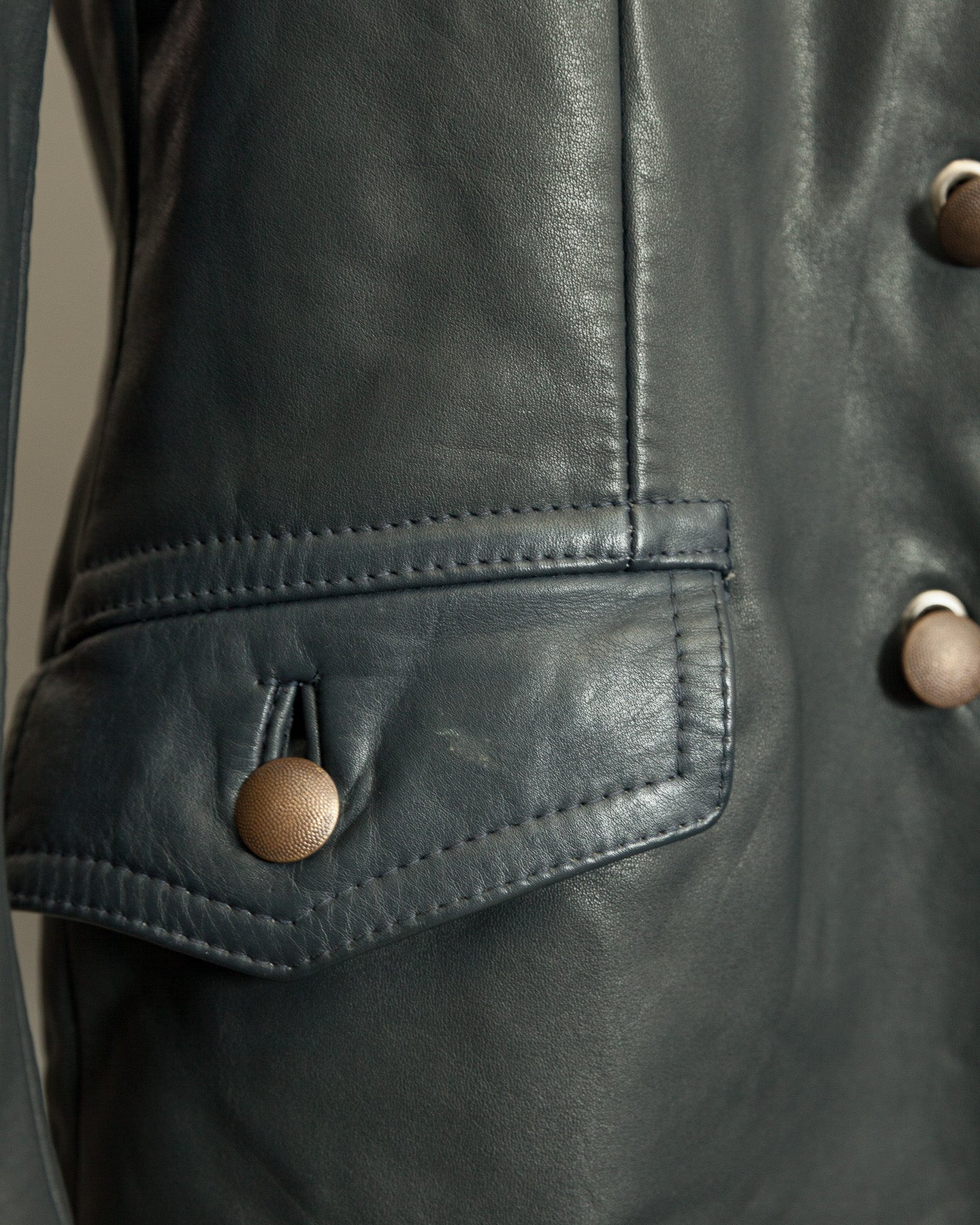 Vintage 1960s German Border Control Leather Jacket - Bundesgrenzschutz