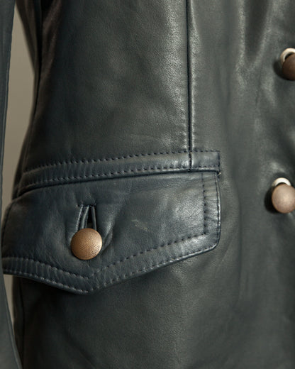 Vintage 1960s German Border Control Leather Jacket - Bundesgrenzschutz