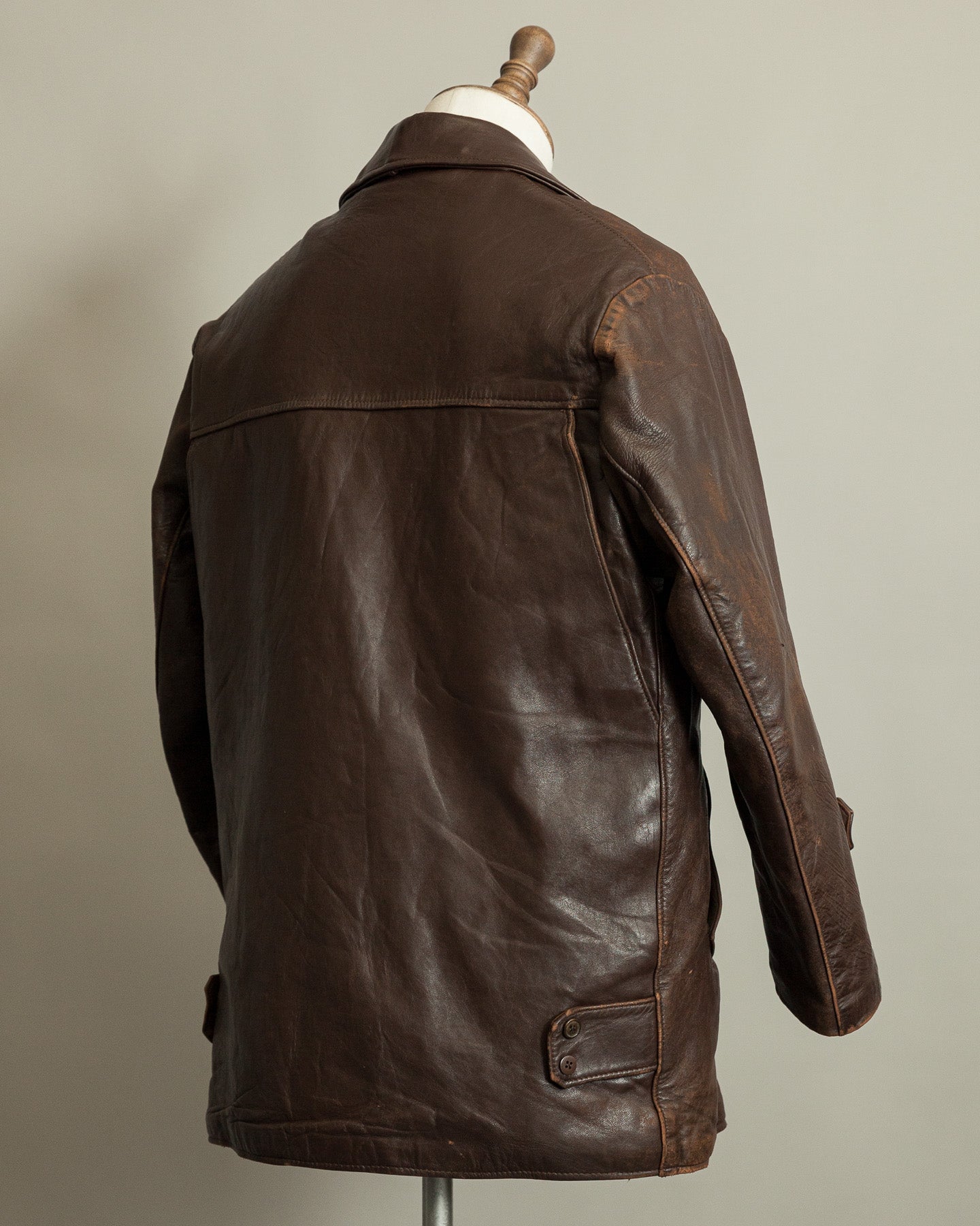 1950s French Workwear Leather Utility Jacket