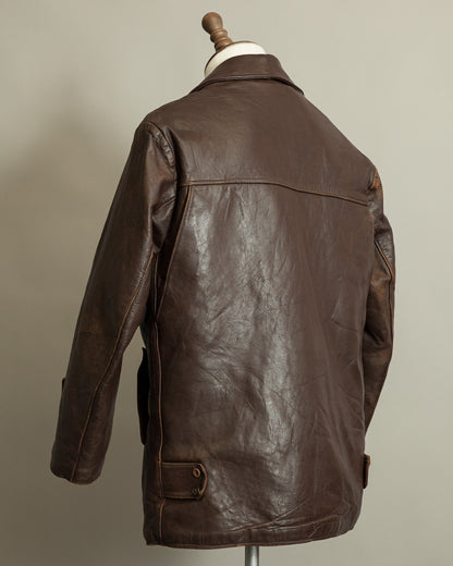 1950s French Workwear Leather Utility Jacket