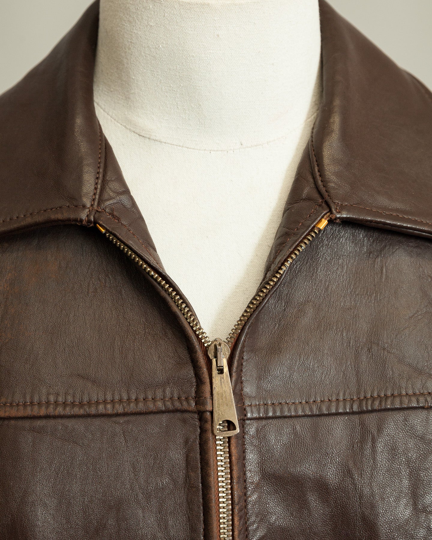 1950s French Workwear Leather Utility Jacket