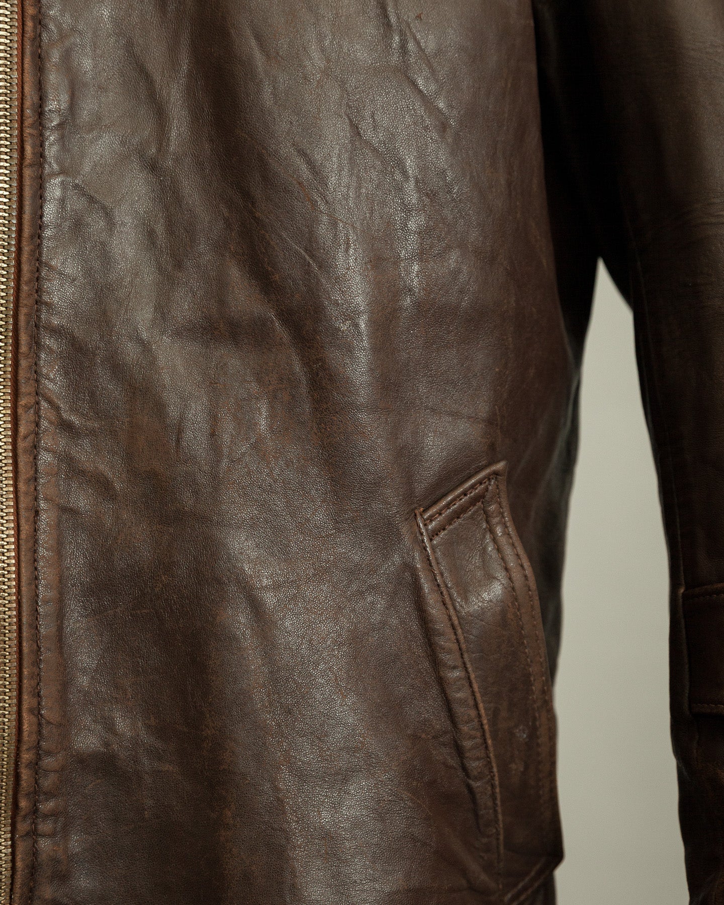 1950s French Workwear Leather Utility Jacket