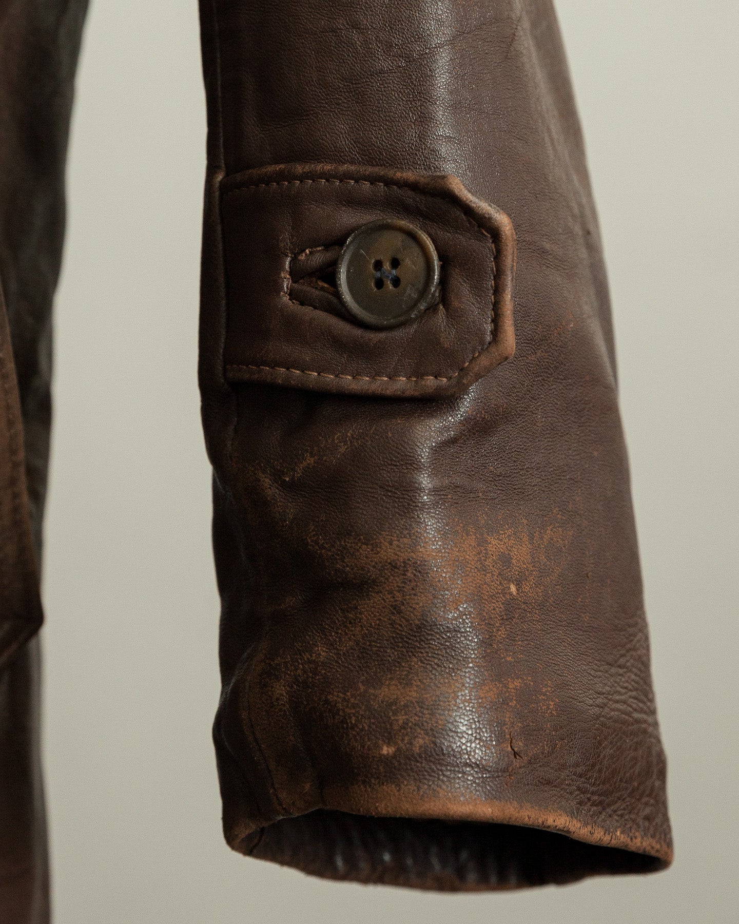 1950s French Workwear Leather Utility Jacket