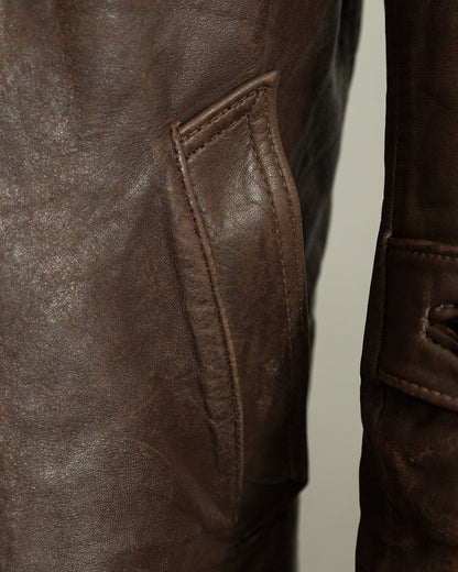 1950s French Workwear Leather Utility Jacket