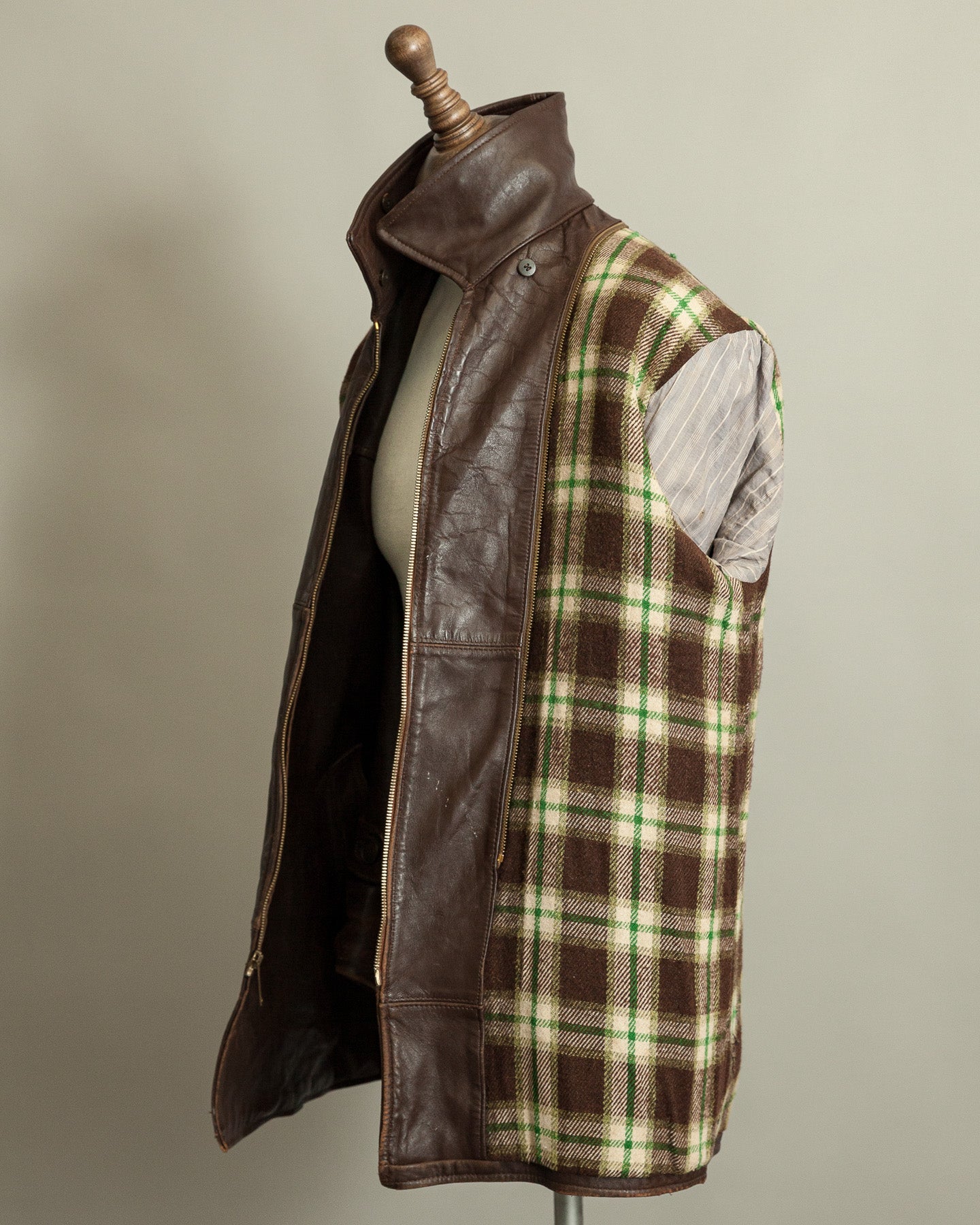 1950s French Workwear Leather Utility Jacket