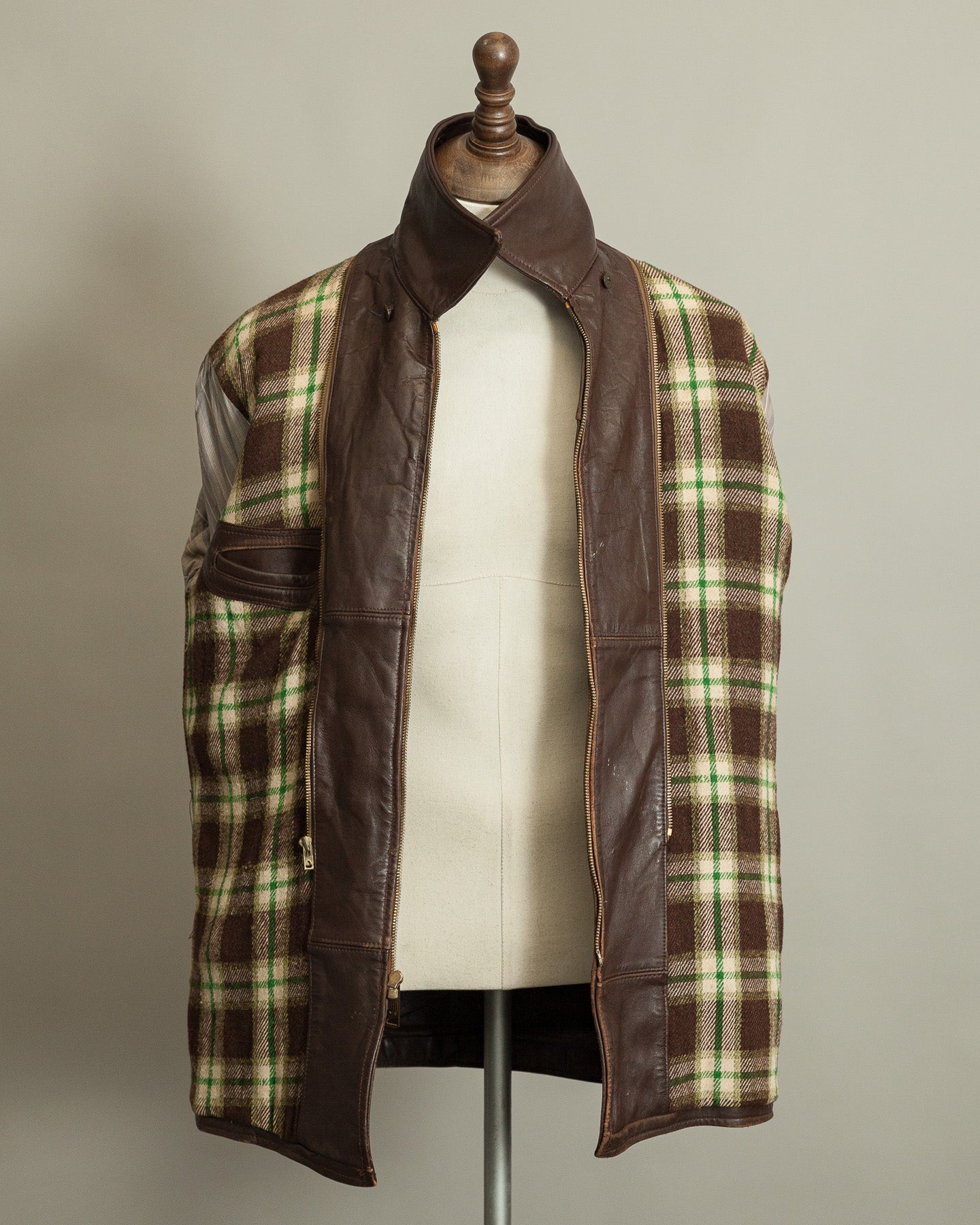 1950s French Workwear Leather Utility Jacket