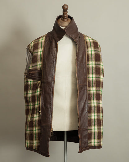 1950s French Workwear Leather Utility Jacket