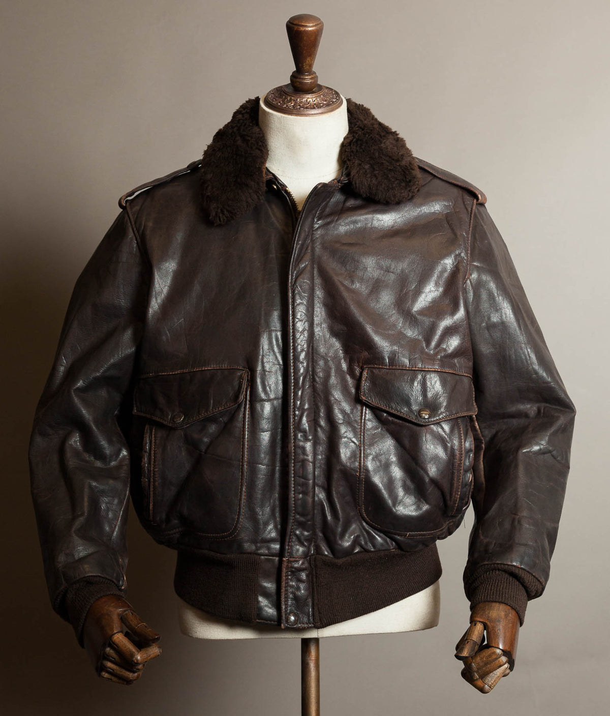 Vintage Schott 184SM A-2 Naked Cowhide Leather Flight Jacket Made in USA