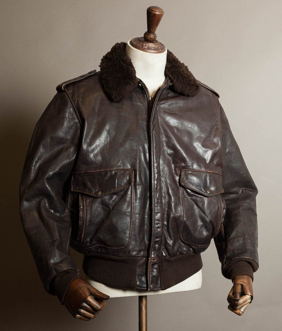 Vintage Schott 184SM A-2 Naked Cowhide Leather Flight Jacket Made in USA