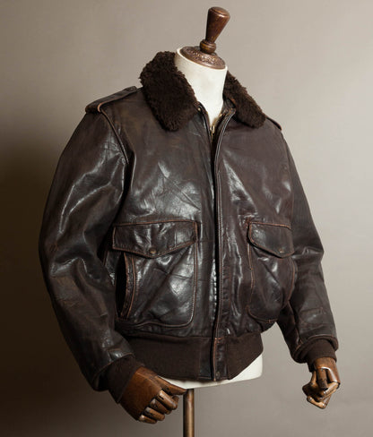 Vintage Schott 184SM A-2 Naked Cowhide Leather Flight Jacket Made in USA