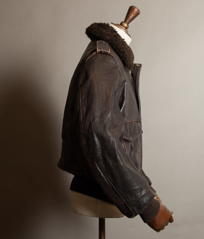 Vintage Schott 184SM A-2 Naked Cowhide Leather Flight Jacket Made in USA