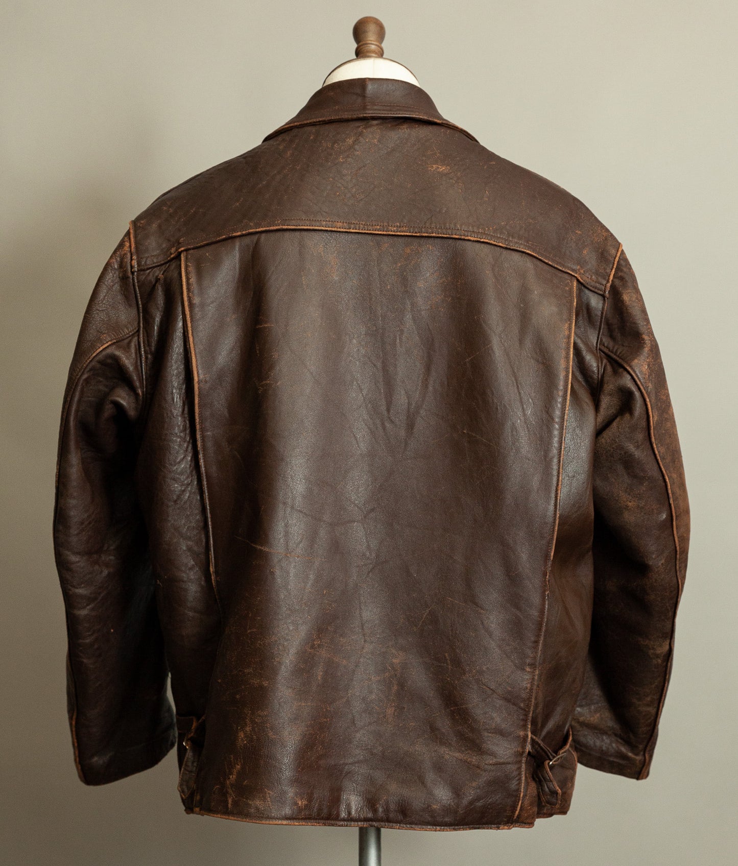 1950s French Leather Industrial Workwear Jacket