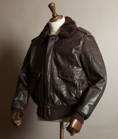 Vintage Schott 184SM A-2 Naked Cowhide Leather Flight Jacket Made in USA