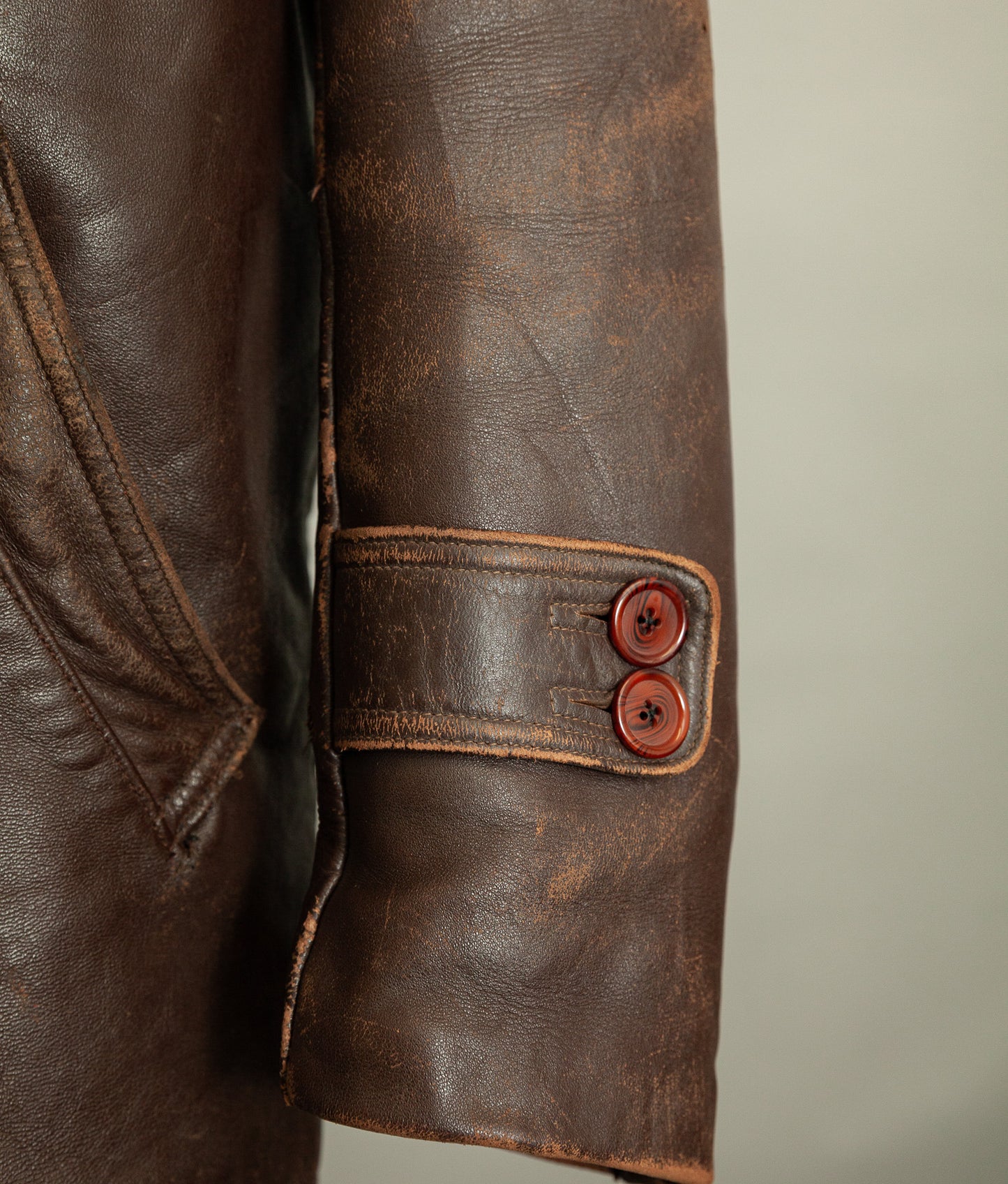 1950s French Leather Industrial Workwear Jacket