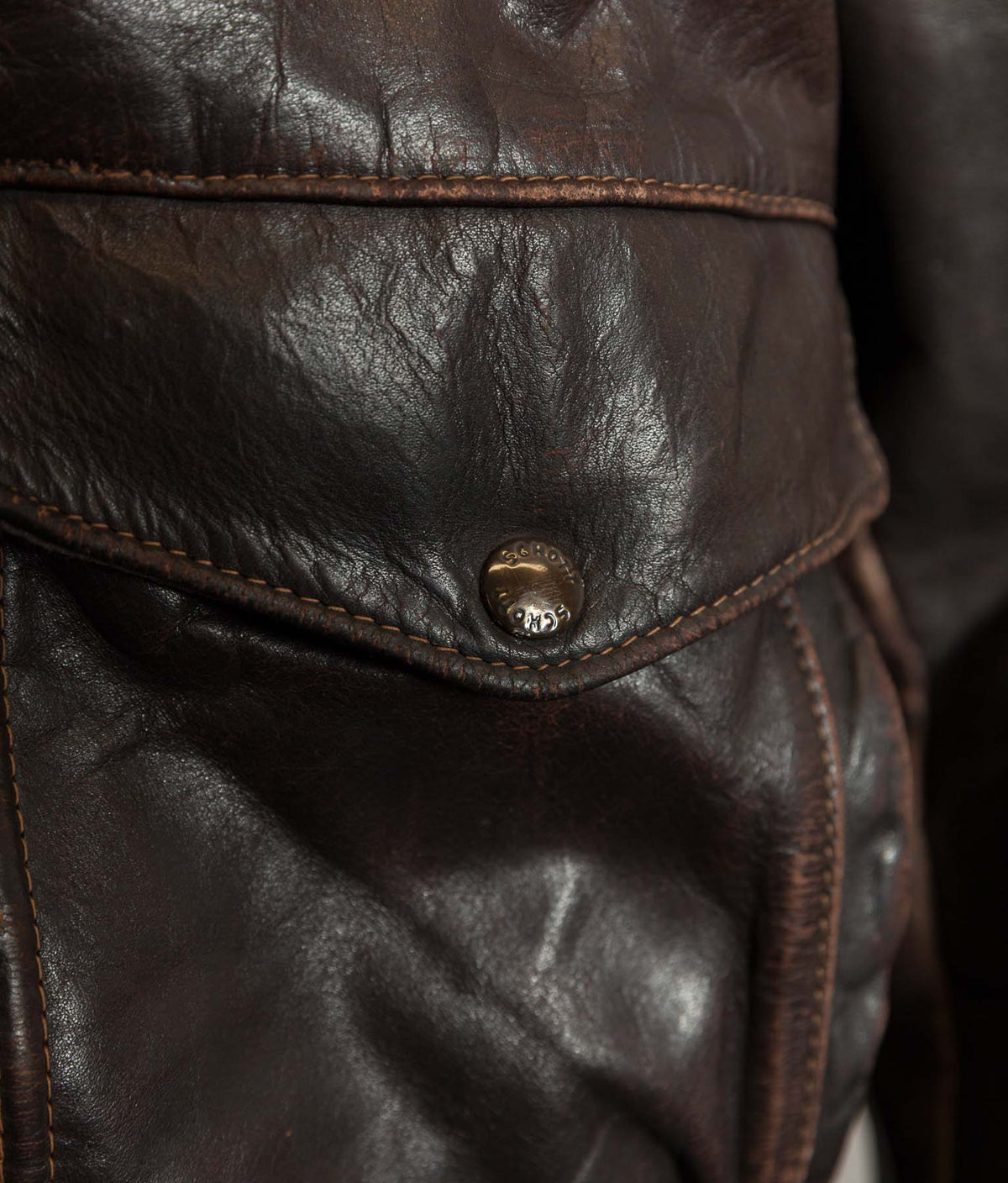 Vintage Schott 184SM A-2 Naked Cowhide Leather Flight Jacket Made in USA