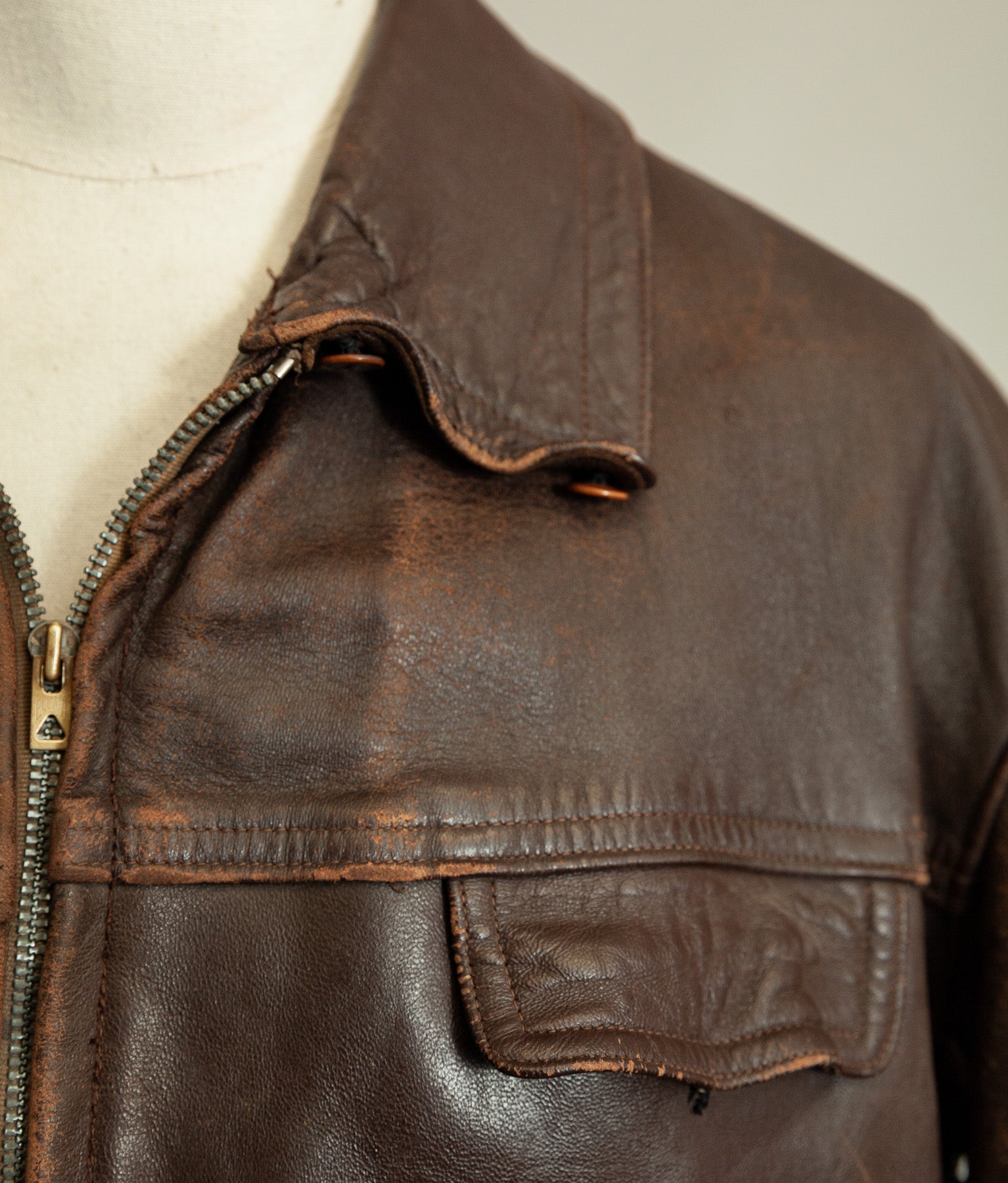 1950s French Leather Industrial Workwear Jacket