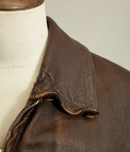 1950s French Leather Industrial Workwear Jacket