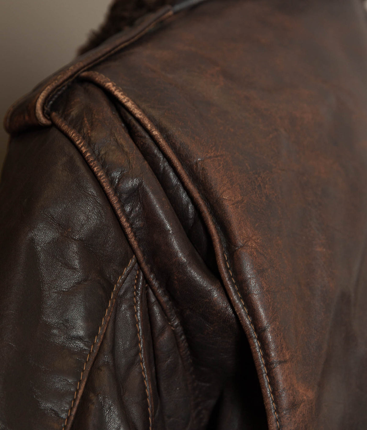 Vintage Schott 184SM A-2 Naked Cowhide Leather Flight Jacket Made in USA