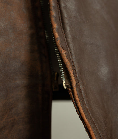 1950s French Leather Industrial Workwear Jacket