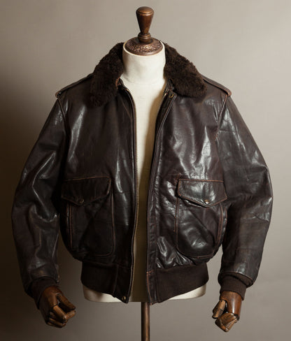 Vintage Schott 184SM A-2 Naked Cowhide Leather Flight Jacket Made in USA