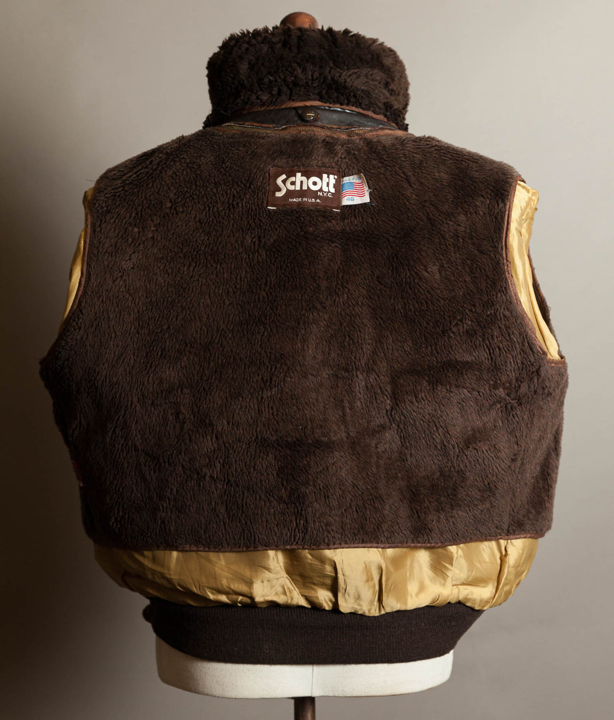 Vintage Schott 184SM A-2 Naked Cowhide Leather Flight Jacket Made in USA